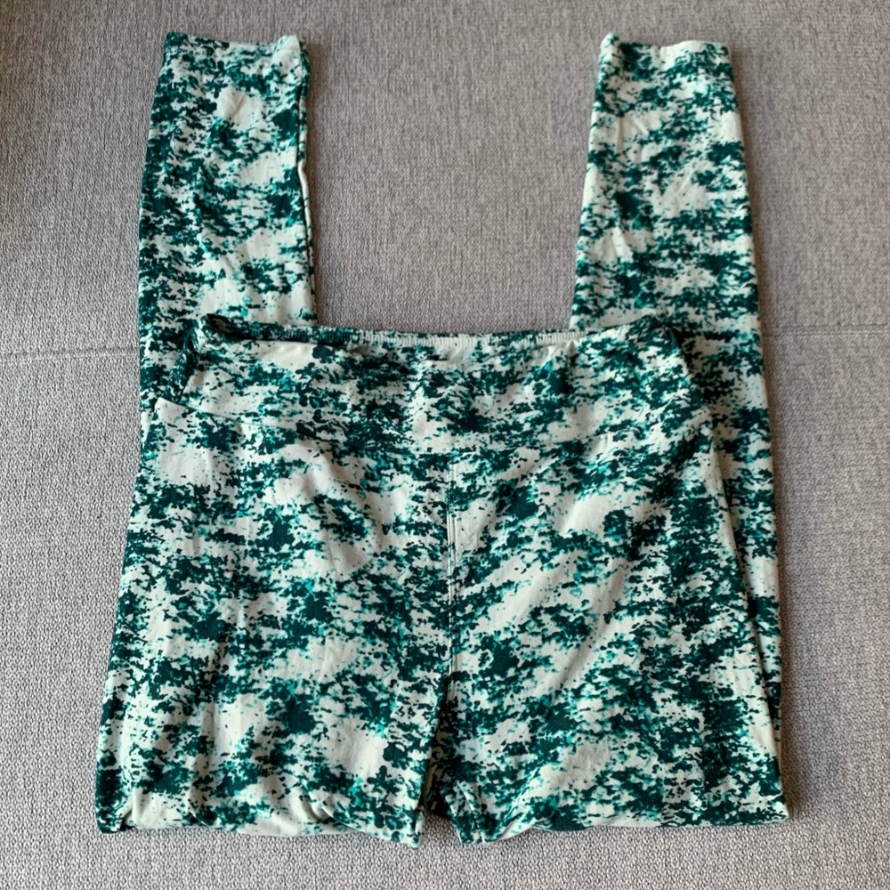 Like New LuLaRoe One Size Leggings Teal/White